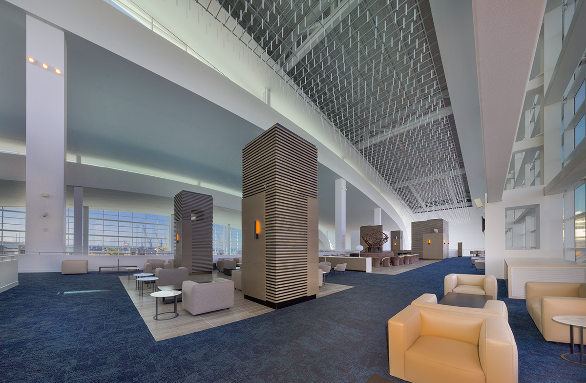 Interior design vip lounge view of the Norwegian Cruise Lines Terminal B Port Miami.