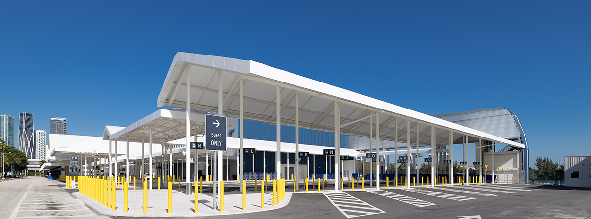 Architectural view of Port Miami terminal F.